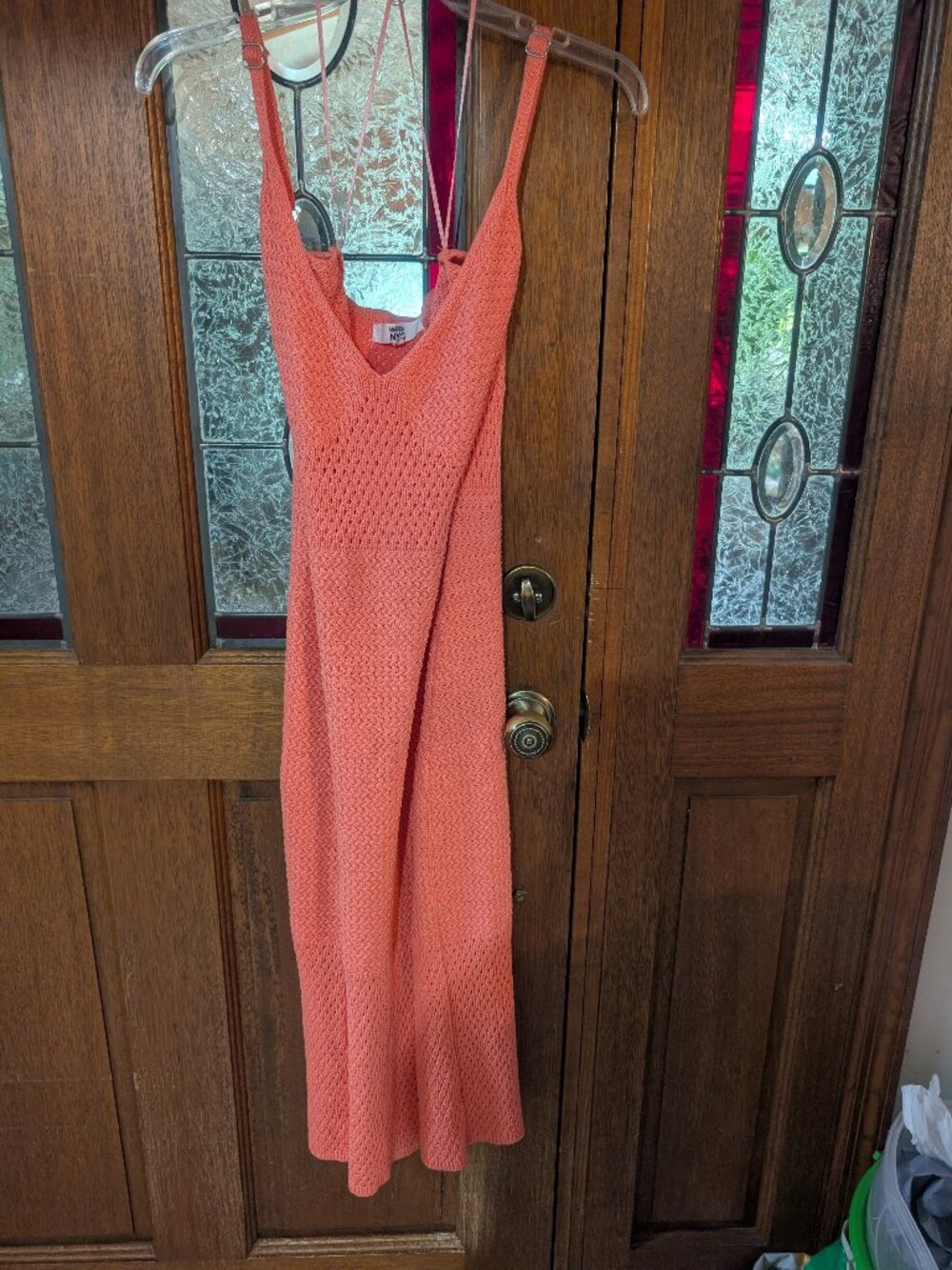 Womens crochet sleeveless midi dress, Large